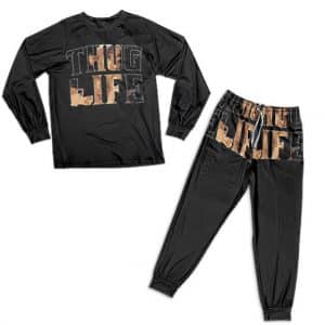 Cool Thug Life Makaveli Silhouette Black Pajamas Set