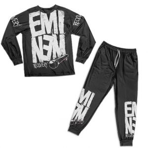 Eminem Studio Album Recovery Mic Art Badass Pajamas Set