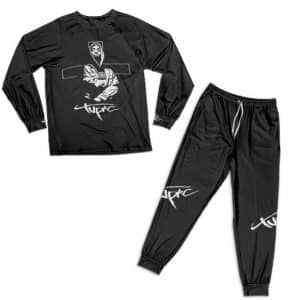 Epic Tupac Amaru Cross Silhouette Image Nightwear Set