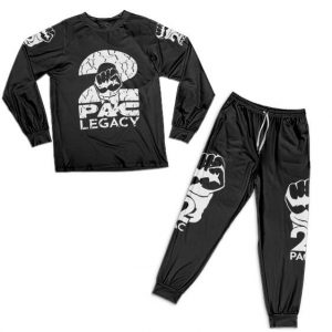Gangsta 2Pac Legacy Logo Makaveli Black Nightwear Set