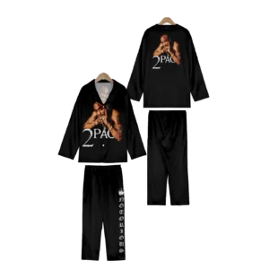 Dope 2Pac Shakur Portrait Notorious Black Pajamas Set