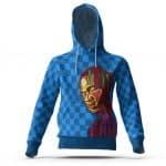 Stylish Travis Scott Vector Artwork Blue Checkered Hoodie