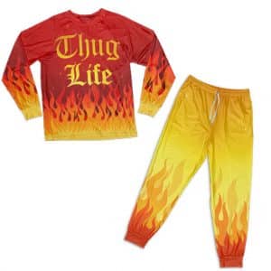 Thug Life Blazing Flame Art 2Pac Makaveli Pyjamas Set