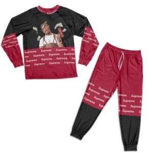 Tupac Holding Cash Cannon Money Gun Art Nightwear Set