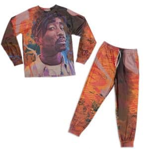 Tupac Makaveli Vibrant Painting Artwork Pajamas Set