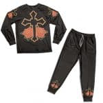 Tupac Shakur Cross Tattoo And Flowers Tribute Pajamas Set