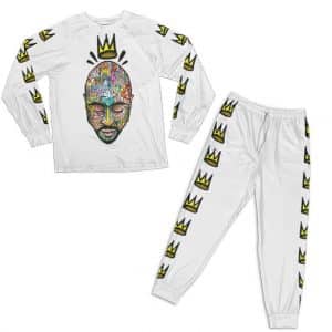 West Coast Rapper Crowned Tupac Doodle Face Pyjamas Set