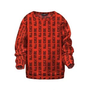 2Pac All Eyez On Me Pattern Art Red Children Sweater