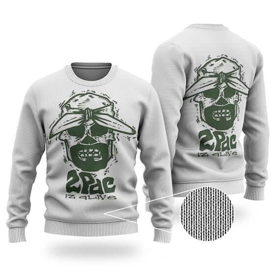2Pac Is Alive Skull Head Artwork Badass Wool Sweatshirt