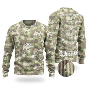 2Pac Memorable Body Tattoos Camouflage Wool Sweatshirt