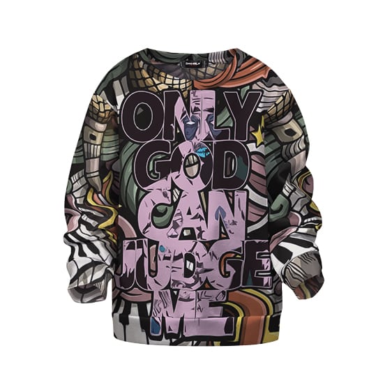 2Pac Only God Can Judge Me Abstract Graffiti Art Kids Sweater