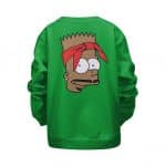 2Pac Shakur Bart Simpson Cartoon Parody Green Kids Sweatshirt