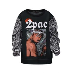 2Pac Shakur Black Bandana Pattern Design Epic Kids Sweater