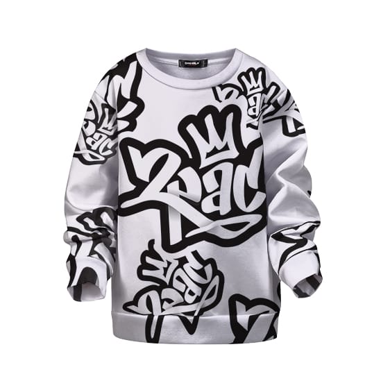 2Pac Shakur Graffiti Typography Pattern Children Sweater