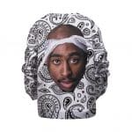 2Pac Shakur Head Art White Bandana Pattern Kids Sweater