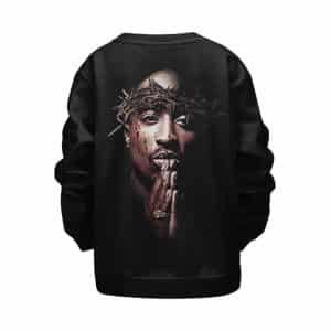 2Pac Shakur Wearing Crown Of Thorns Art Kids Sweatshirt