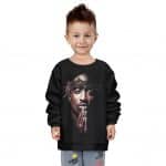 2Pac Shakur Wearing Crown Of Thorns Art Kids Sweatshirt