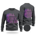 All Eyez On Me 2Pac Makaveli Dope Purple Wool Sweatshirt