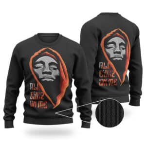 All Eyez On Me 2Pac Shakur Face Art Black Wool Sweater