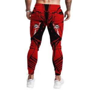 American Rapper Tupac Makaveli Sketch Art Red Jogger Pants