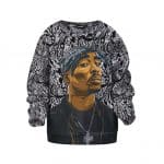 American Rapper Tupac Shakur Portrait Cutout Children Sweater
