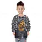 American Rapper Tupac Shakur Portrait Cutout Children Sweater
