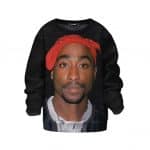 American Rapper Tupac Shakur Portrait Realistic Kids Sweater