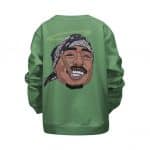 Angel 2Pac Makaveli Smoking Tribute Art Green Kids Sweater