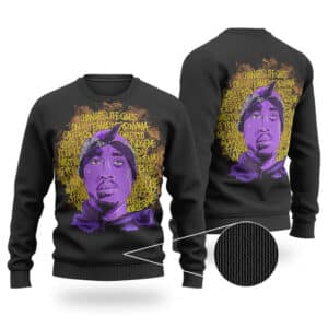Awesome Popular Song by Tupac Shakur Artwork Wool Sweatshirt