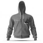 Awesome Snoop Doggy Dogg Eyes Logo Gray Zip Up Hoodie