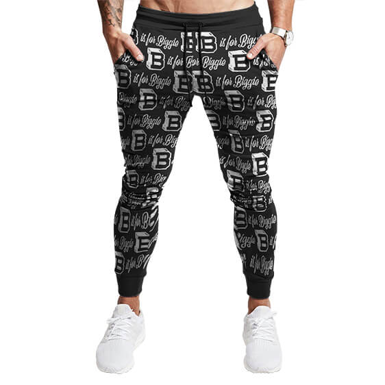 B Is For Biggie Smalls Dope Pattern Black Jogger Pants