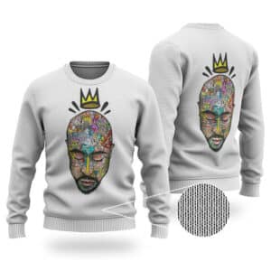 Crowned King Tupac Face Doodle Artwork Wool Sweatshirt