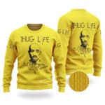Dope Tupac Logo Thug Life Bullet Yellow Wool Sweatshirt