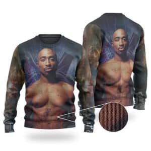 Dope Tupac Makaveli Galaxy Art Tribute Wool Sweater