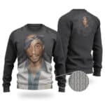 Gangsta Rapper 2Pac Makaveli Portrait Wool Sweater