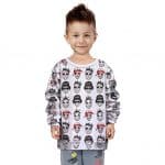 Iconic 90s Rappers Skull Art Pattern Badass Kids Sweatshirt