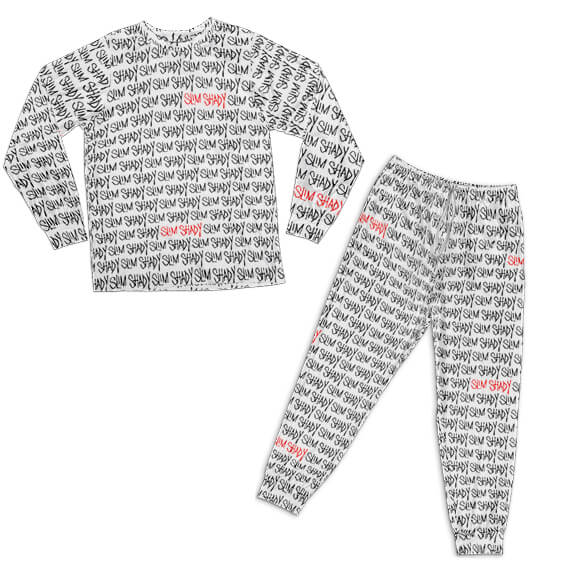 Marshall Mathers Slim Shady Name Pattern Art Pajamas Set