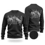 Monochrome Tupac Images And Gun Black Wool Sweatshirt