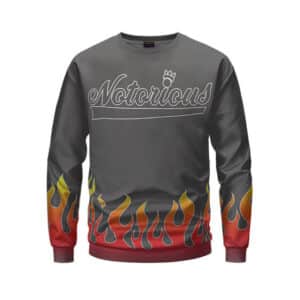 Notorious Typography Flame Pattern Biggie Sweatshirt
