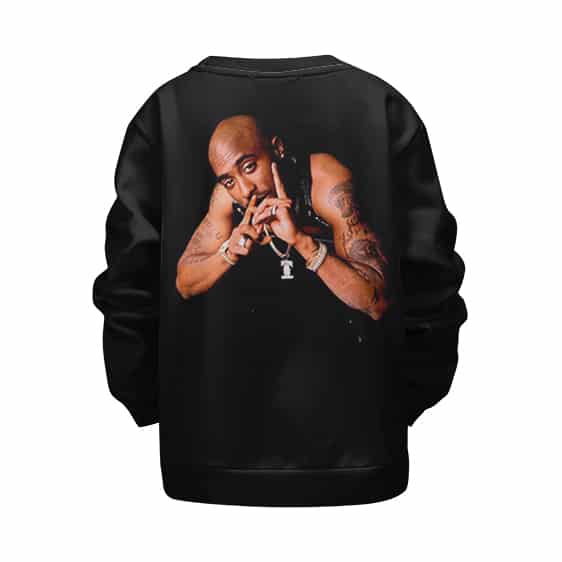 Rap Artist 2Pac Shakur Iconic Pose Realistic Kids Sweatshirt