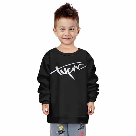 Rap Artist Tupac Name Signature Black Kids Sweatshirt