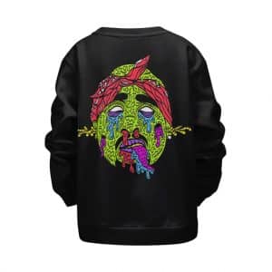 Rap Icon 2Pac Shakur Abstract Zombie Art Kids Sweatshirt