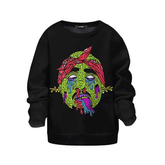 Rap Icon 2Pac Shakur Abstract Zombie Art Kids Sweatshirt