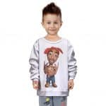 Rap Icon Tupac Shakur Caricature Cartoon Art Kids Sweatshirt
