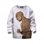 Singing Tupac Makaveli Minimalist Portrait Kids Sweatshirt