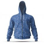 Snoop Dogg LBC Crips Bandana Pattern Badass Zip Up Hoodie
