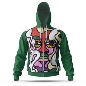 Snoop Doggy Dogg Abstract Smoking Face Art Zip Up Hoodie