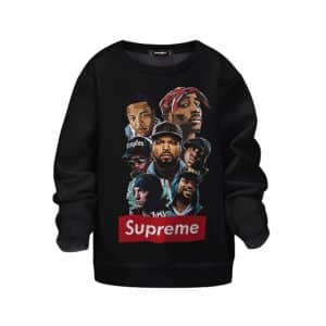 Supreme Greatest West Coast Rappers Black Kids Sweatshirt