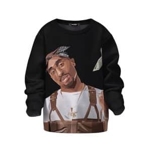 Supreme Tupac Makaveli Holding Cash Cannon Cool Kids Sweater