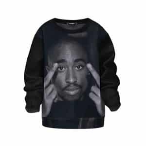 Thug Life 2Pac Makaveli Middle Finger Epic Kids Sweatshirt